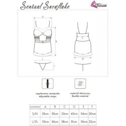 LIVCO CORSETTI FASHION - SENSUAL SNOWFLAKE LC 90603 CAMISETA NAVIDEÑA + TANGA + DIADEMA S/M