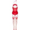 LIVCO CORSETTI FASHION - LIMPID SNOWFLAKES LC 90604 BODY + MEDIAS + DIADEMA NAVIDEÑA L/XL