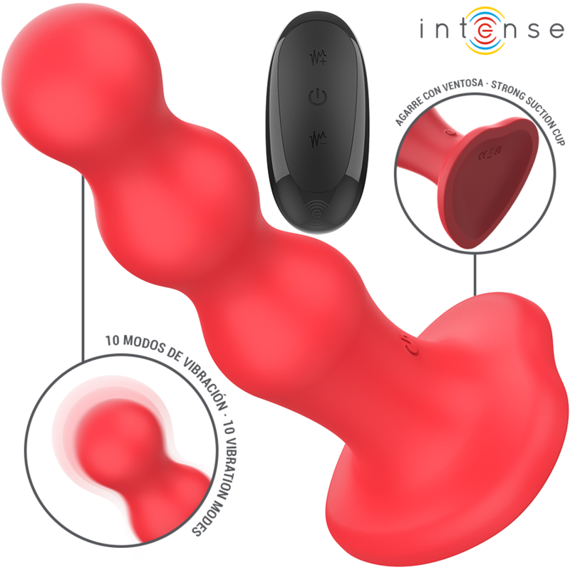 VIBRADOR INTENSO CODY CON VENTOSA ROJA Y CONTROL REMOTO