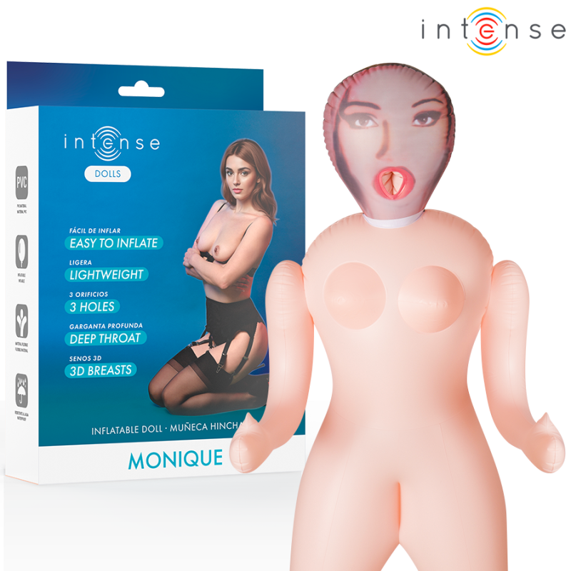 MUÑECAS INTENSAS - MUÑECA INFLABLE MONIQUE CON TRES ORIFICIOS