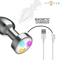 INTENSO - TAPÓN ANAL METÁLICO VIBRATORIO CON LUCES LED Y CONTROL REMOTO - TALLA S