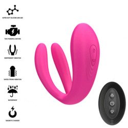 INTENSO - JULIA VIBRADOR DOBLE CON PINZA Y ESTIMULADOR, CONTROL REMOTO