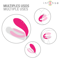 INTENSO - JULIA VIBRADOR DOBLE CON PINZA Y ESTIMULADOR, CONTROL REMOTO