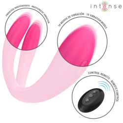 INTENSO - JULIA VIBRADOR DOBLE CON PINZA Y ESTIMULADOR, CONTROL REMOTO
