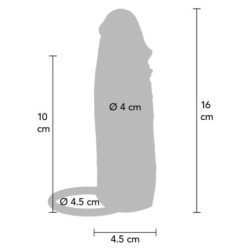 GET REAL - FUNDA HYDRATED SKIN DE SILICONA CON VIBRACIÓN PARA PENE CARAMELO 16 CM