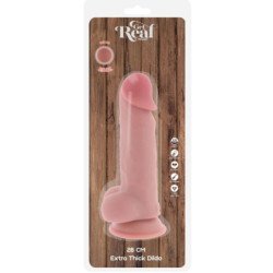 GET REAL - PENE REALÍSTICO DELUXE CON TESTÍCULOS EXTRA GRUESO 28 CM