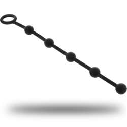 BLACK&SILVER - ROSARIO ANAL DE SILICONA KORG PARA INICIACIÓN 21 CM