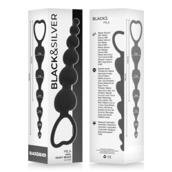 BLACK&SILVER - MILA ANAL CADENA DE CORAZONES 18 CM