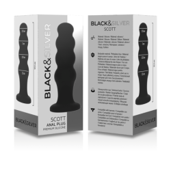 NEGRO Y PLATA - TAPÓN ANAL DE SILICONA PREMIUM SCOTT NEGRO