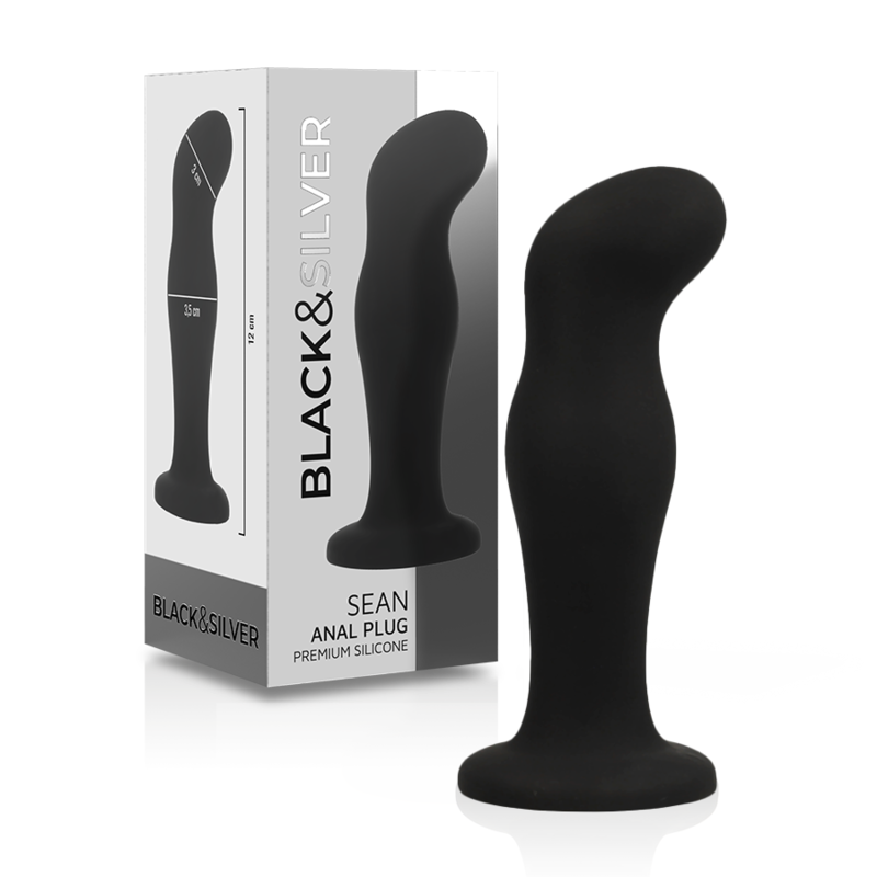 BLACK&SILVER - Tapón anal de silicona premium Sean Tap de silicona negra