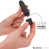 NEGRO Y PLATA - GERI VIBRADOR RECARGABLE POR USB, 8 VIBRACIONES, NEGRO, 10 X 2,2 CM