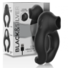 BLACK&SILVER - ANILLO VIBRADOR DE SILICONA RECARGABLE CON 3 MOTORES, COLOR NEGRO