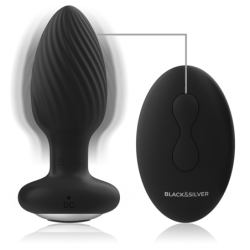 BLACK&SILVER - WELLS PLUG ROTADOR ANAL DE SILICONA CON CONTROL REMOTO
