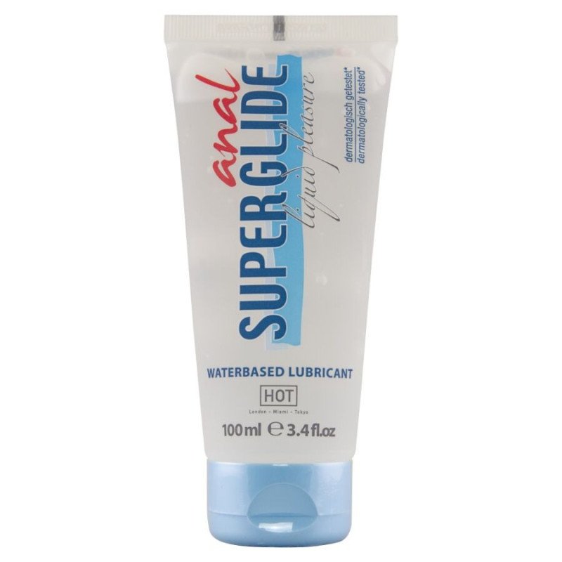 CALIENTE - LUBRICANTE ANAL SUPERGLIDE LÍQUIDO PARA EL PLACER, A BASE DE AGUA, 100 ML