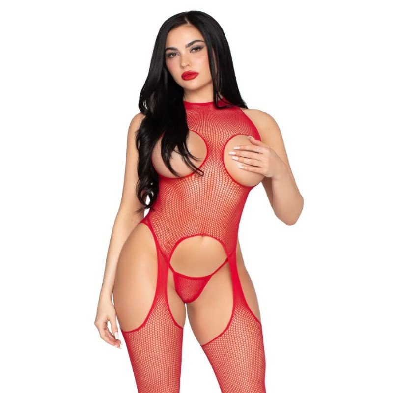 LEG AVENUE - 89374 BODY SIN COPAS Y BRAGUITA ROJA - TALLA ÚNICA