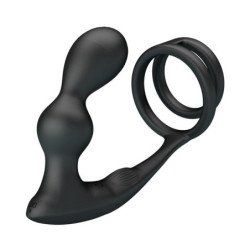 MR PLAY - ANILLO PARA PENE CON PLUG ANAL CON VIBRACIÓN CONTROL REMOTO