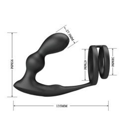 MR PLAY - ANILLO PARA PENE CON PLUG ANAL CON VIBRACIÓN CONTROL REMOTO