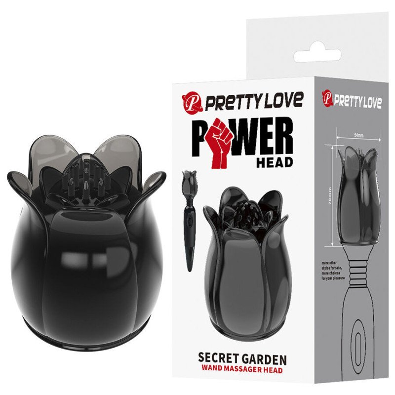 PRETTY LOVE - CABEZAL DE MASAJE NEGRO JARDÍN SECRETO