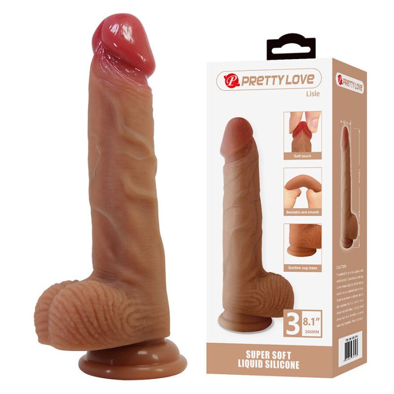 PRETTY LOVE - LISLE DILDO REALISTA CON VENTOSA 20,6 CM -Ø- 4,2 CM