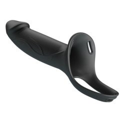 PRETTY LOVE - LANDON BLACK VIBRATING STRAP-ON