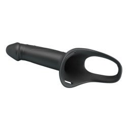 PRETTY LOVE - LANDON BLACK VIBRATING STRAP-ON