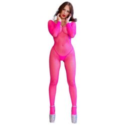 CHILIROSE - CR 4894 BODY STOCK DE MALLA ROSA NEÓN S/M