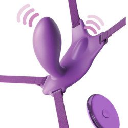 FANTASÍA PARA ELLA - ARNÉS DE MARIPOSA PARA EL PUNTO G CON VIBRADOR, RECARGABLE Y CONTROL REMOTO, COLOR VIOLETA