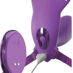 FANTASÍA PARA ELLA - ARNÉS DE MARIPOSA PARA EL PUNTO G CON VIBRADOR, RECARGABLE Y CONTROL REMOTO, COLOR VIOLETA