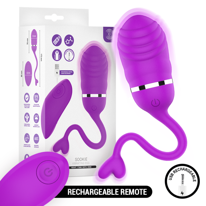 INTENSO - HUEVO VIBRADOR SOOKIE CON CONTROL REMOTO, COLOR MORADO