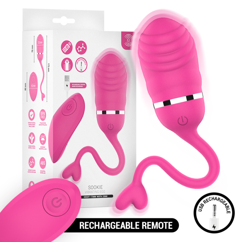 INTENSO - HUEVO VIBRADOR SOOKIE CON CONTROL REMOTO ROSA