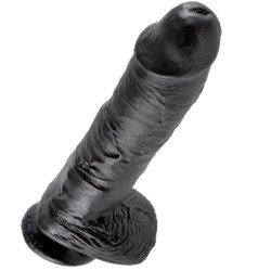 KING COCK - DILDO NEGRO CON TESTÍCULOS 25,4 CM