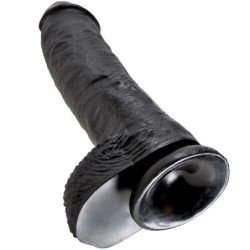 KING COCK - DILDO NEGRO CON TESTÍCULOS 25,4 CM