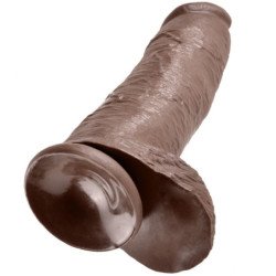 KING COCK - DILDO MARRÓN CON TESTÍCULOS 30,48 CM