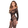 LEG AVENUE - 89369 MONO DE RED Y ENCAJE NEGRO - TALLA ÚNICA