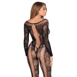 LEG AVENUE - 89369 MONO DE RED Y ENCAJE NEGRO - TALLA ÚNICA