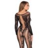 LEG AVENUE - 89369 MONO DE RED Y ENCAJE NEGRO - TALLA ÚNICA
