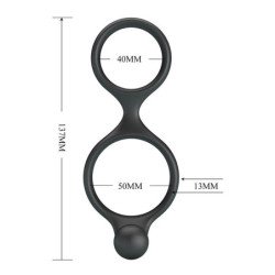 CRAZY BULL - FLORIAN DOUBLE COCK AND BALL RING BLACK