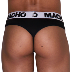 MACHO - MTG002  BLACK/BLACK THONG S