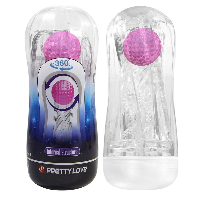 PRETTY LOVE - COPA DE MASTURBACIÓN TRANSPARENTE CON TEXTURA DE 360º