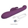PRETTY LOVE - VIBRADOR MULTIFUNCIONAL DEE CON FORMA DE CONEJO, OSCILANTE Y DE PERCUSIÓN, COLOR MORADO