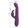 PRETTY LOVE - VIBRADOR MULTIFUNCIONAL DEE CON FORMA DE CONEJO, OSCILANTE Y DE PERCUSIÓN, COLOR MORADO