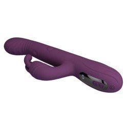 PRETTY LOVE - VIBRADOR MULTIFUNCIONAL DEE CON FORMA DE CONEJO, OSCILANTE Y DE PERCUSIÓN, COLOR MORADO