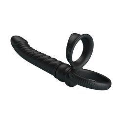 PRETTY LOVE - VIBRADOR ANAL MERRITT CON ANILLO Y VIBRACIÓN NEGRO