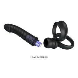 PRETTY LOVE - MERRITT ANAL VIBRATOR WITH RING AND VIBRATION BLACK
