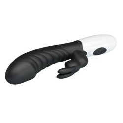 PRETTY LOVE - VIBRADOR DE CONEJO TRAVIESO DE 30 FUNCIONES NEGRO