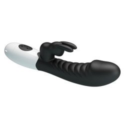 PRETTY LOVE - VIBRADOR DE CONEJO TRAVIESO DE 30 FUNCIONES NEGRO