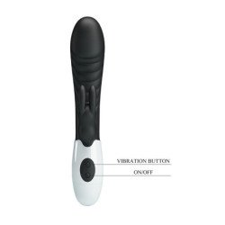 PRETTY LOVE - VIBRADOR DE CONEJO TRAVIESO DE 30 FUNCIONES NEGRO