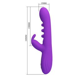 PRETTY LOVE - VIBRADOR SABIEN RABBIT CON ESTIMULACIÓN POR GOLPES Y LED MORADO