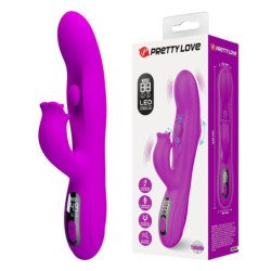 PRETTY LOVE - VIBRADOR OSCILANTE YALANDA RABBIT CON PANTALLA LED MORADO