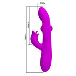 PRETTY LOVE - YALANDA RABBIT OSCILLATING VIBRATOR WITH LED DISPLAY PURPLE